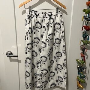 Madewell Black and White Floral A-Line Culottes, Soze Small, NWT